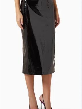 Gap Faux Patent Leather Midi Skirt - Size 00 - MINT!!💎👑✨🥂